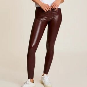 Commando, Medium, "Oxblood" Colored Faux Leather Leggings